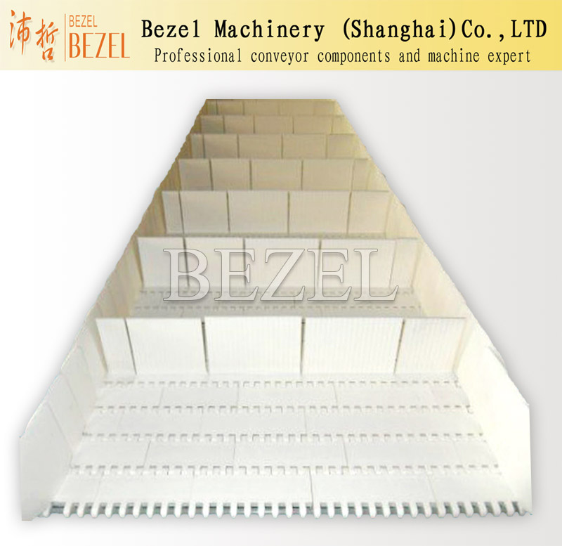 With a baffle skirt mesh belt conveyor