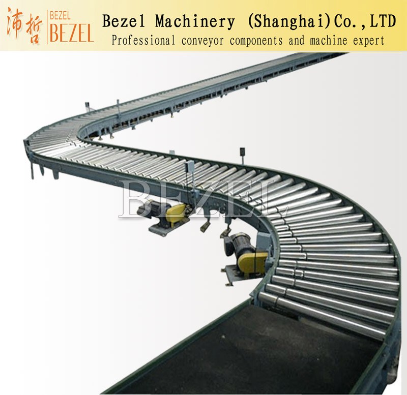 O groove roller conveyor line